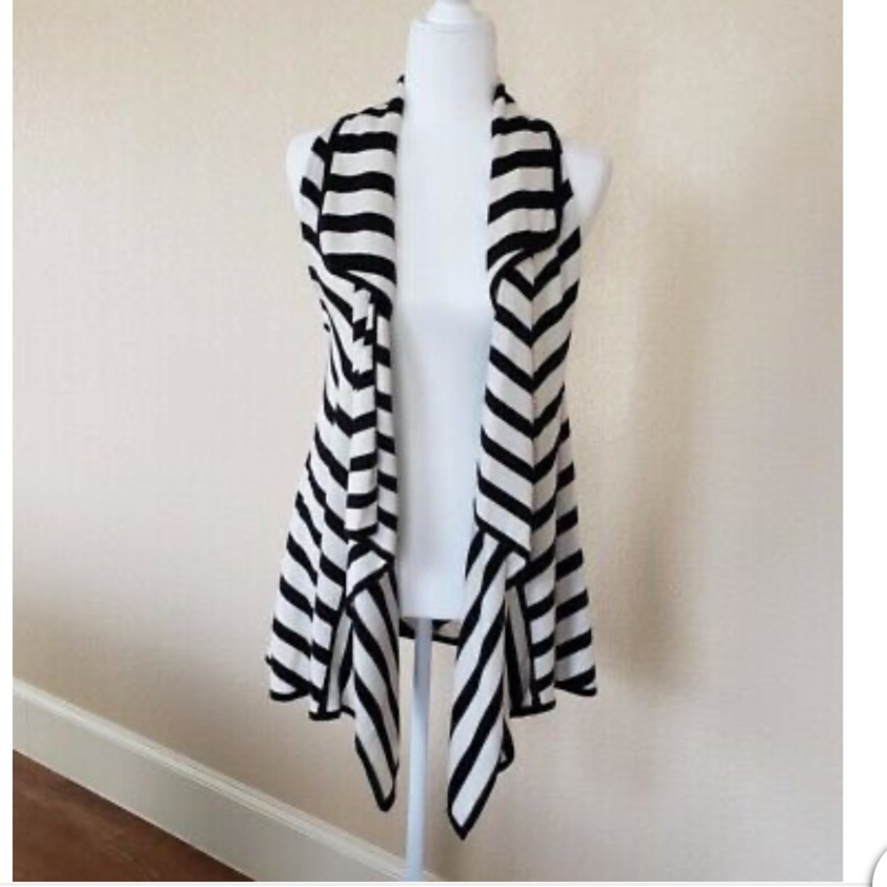 DVF silk/cotton cream black chevron Lilo vest